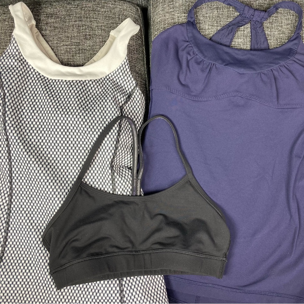 Lululemon Racerback Tank Top Sports Bra Lot Of 3